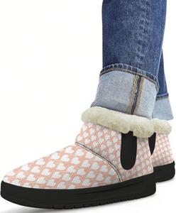 Женские зимние ботинки теплые, удобные, с противоскользящей подошвой, с плюшевой подкладкой, короткие, на щиколотку, для зимнего отдыха на улице Gdxynsmny, Pink Heart