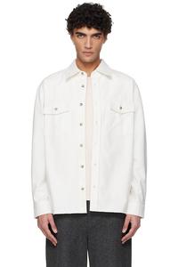 Однотонная хлопковая рубашка-накидка A.P.C., белый