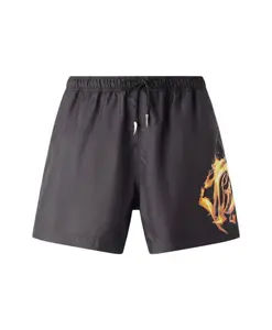 Плавки с монограммой в виде пламени Roberto Cavalli, черный