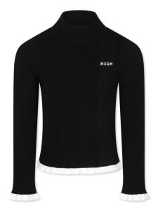 Ребристый свитер MSGM Kids, черный