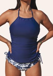 Купальник Cupshe TANKINI SET WITH BOTANICAL FLAIR, Dark Blue