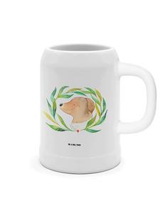 Пивная кружка с собакой, цветы без слов, в белом цвете Mr. & Mrs. Panda