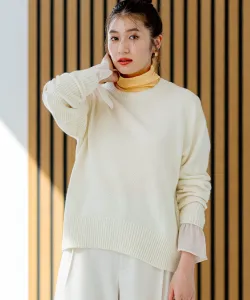 Вязаный пуловер из смеси кашемира, объемный Suite L, цвет Ivory [002]