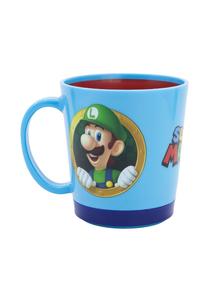 Многоразовый пластиковый стакан Cofi Super Mario 410 мл с защитой от проливания, разноцветный 10,3x12,8x9,4 см