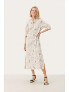 Платье TonePW, свободного кроя, черного цвета с белой строчкой PART TWO