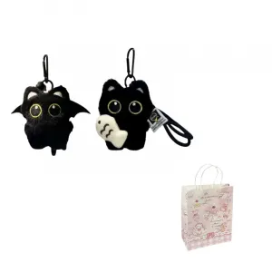 Милый и очаровательный плюшевый кулон с котиком, держащим рыбку, с большими глазами, высота 9 см MENGXIAOZAI