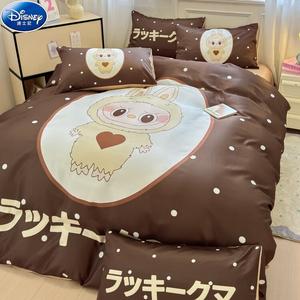 Disney Комплект постельного белья 1.5 м, 4 предмета: пододеяльник 200x230 см, цвет кофе с кроликом