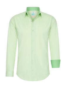Рубашка пастельных тонов S - 6XL, облегающий хлопковый стрейч, мятного цвета Rusty Neal