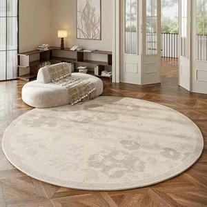 AOVOC Ковер круглый 280 см диаметр, для гостиной/спальни, кремовый стиль, Xiangyuan Round 05