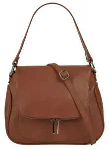 Сумка через плечо Samantha Look, натуральная кожа, производство Италия, цвет Cognac