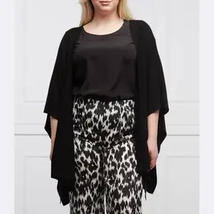 Пончо свободного кроя больших размеров с историей Persona By Marina Rinaldi, черный