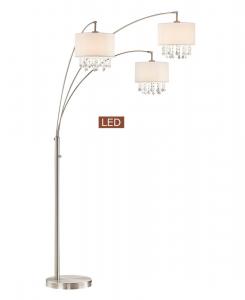 Напольная лампа Lumiere IV 80 дюймов со светодиодной хрустальной аркой и диммером Artiva USA, серебро