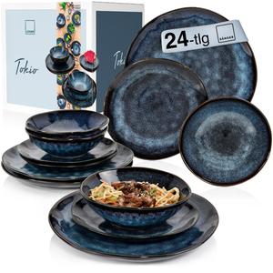Набор столовой посуды из каменной керамики, Токио, 24 предмета, на 8 персон Sänger, черный