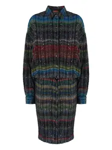 Миди-платье с классическим воротником и пайетками Missoni, черный