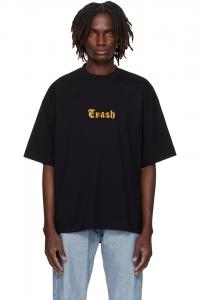 Футболка с вышивкой "Trash" Vetements, черный