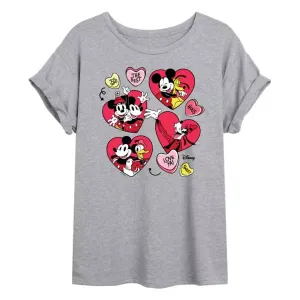 Футболка оверсайз с сердечком Mickey Mouse & Friends для девочек Disney, серый