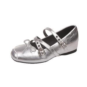 Yue Elsa Серебряные туфли Мэри Джейн, цвет Silver