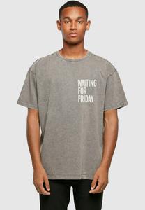 Футболка с принтом WAITING FOR FRIDAY ACID WASHED HEAVY Mister Tee, серый