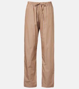 Широкие брюки Yoshi из хлопкового твила Leset, Mocha/Brown Stripe