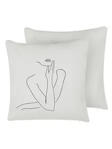 Декоративная подушка Beliani 2er Set Deko MEADOWFOAM, белый/черный