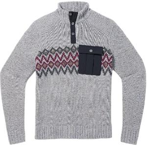 Мужской тяжелый свитер хенли SMARTWOOL, светло-серый