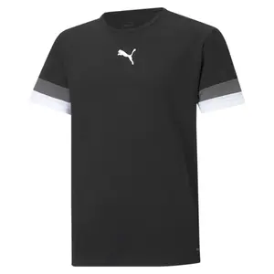 Тренировочный топ PUMA "TEAMRISE JERSEY JR", цвет Puma Black-Smoked Pearl- Puma White