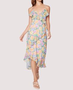 Платье макси Florescence в желтом/фиолетовом/цветочном цвете LOST + WANDER