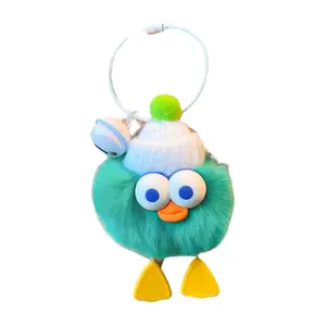 Очаровательный плюшевый брелок Rex Rabbit Fur Mini Duck высотой 5 см 77 SEVEN DREAM, темно-зеленый