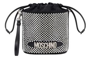 MOSCHINO Тканевая наплечная сумка женская черная