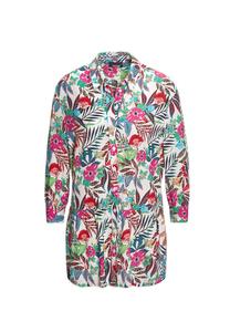 Короткий размер: блузка с принтом в экзотическом стиле. Goldner, мультиколор