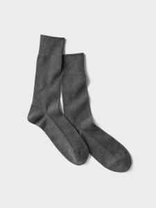 Носки из хлопка Supima пике Uniqlo, цвет 08 серый