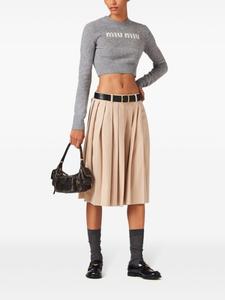 Miu Miu джемпер из смеси шерсти и кашемира с логотипом, серый