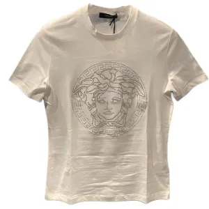 VERSACE Футболка мужская белая Crew Neck Moderate Straight Fit