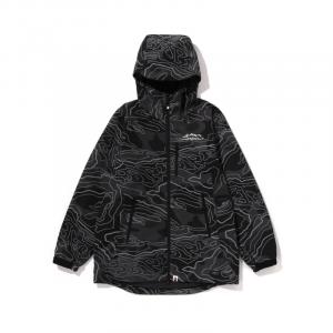 A BATHING APE Bape Многослойный камуфляжный куртка, Black BKX
