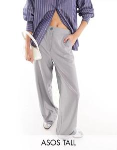Серые брюки свободного кроя ASOS Tall