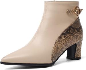 MRKEWUNEY Женские сладкие ботильоны с бантом на щиколотке, высокие каблуки, боковая молния, короткие свадебные и праздничные ботинки, 70 Apricot