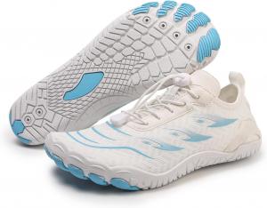 Походные ботинки для босоногих прогулок для женщин и мужчин. Гибкая, легкая, нескользящая, полезная для здоровья обувь для ходьбы, дышащая сетчатая обувь для прогулок и отдыха Tazeap, белый