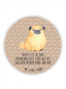 Магнит на холодильник в виде мопса с надписью "Собачье счастье"  Mr. & Mrs. Panda, Hundeglück
