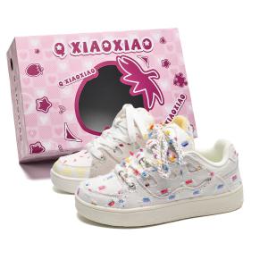 Кроссовки для скейтборда унисекс с низким верхом белого цвета Circle Small, цвет Mandarin Duck Color (Random Left and Right Feet)