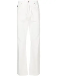Прямые джинсы средней посадки с декором Medusa VERSACE, белый