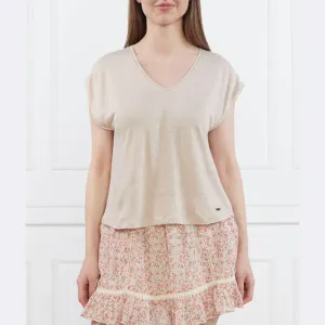 Льняная футболка свободного кроя Pepe Jeans London, бежевый