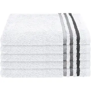Гостевые полотенца Skyline Color из 100% хлопка с элегантной полосатой каймой MADE IN GREEN by OEKO-TEX Schiesser, белый