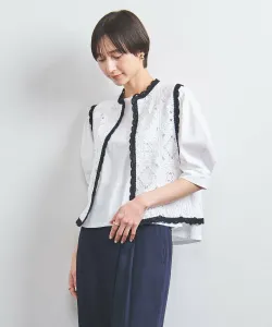 Вязаный жилет с вышивкой Crossy United Arrows, цвет Off White