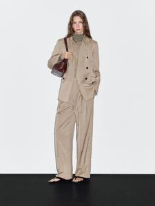 Двубортный пиджак из 100% шерсти Massimo Dutti, бежевый