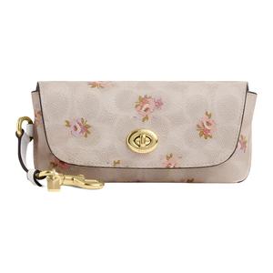 COACH Портсигар для очков SignatureCanvas Coated Canvas Trumpets Women's Sand & Multicolor