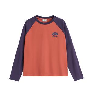 Футболка с круглым вырезом для школьников Jeep, autumn leaves оранжевый