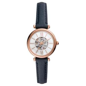 FOSSIL Часы Carlie Collection с автоматическим механическим механизмом, кожаным ремешком, белым циферблатом 28мм, женские