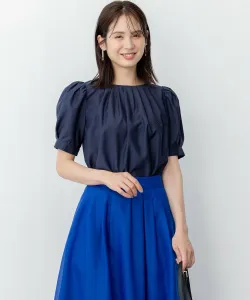 Мягкая блузка из хлопка с пышными рукавами Suite L, цвет Navy [075]