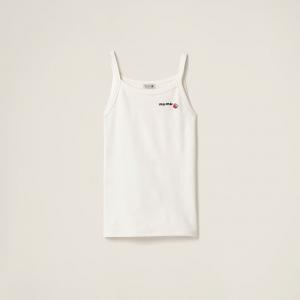 Топ из эластичного джерси Miu Miu, белый