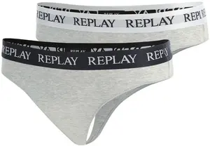 Реплеи String "LADY STRING Style 1 T/C, 2 шт. в упаковке "водопад" (2 шт. в упаковке) Replay, серый